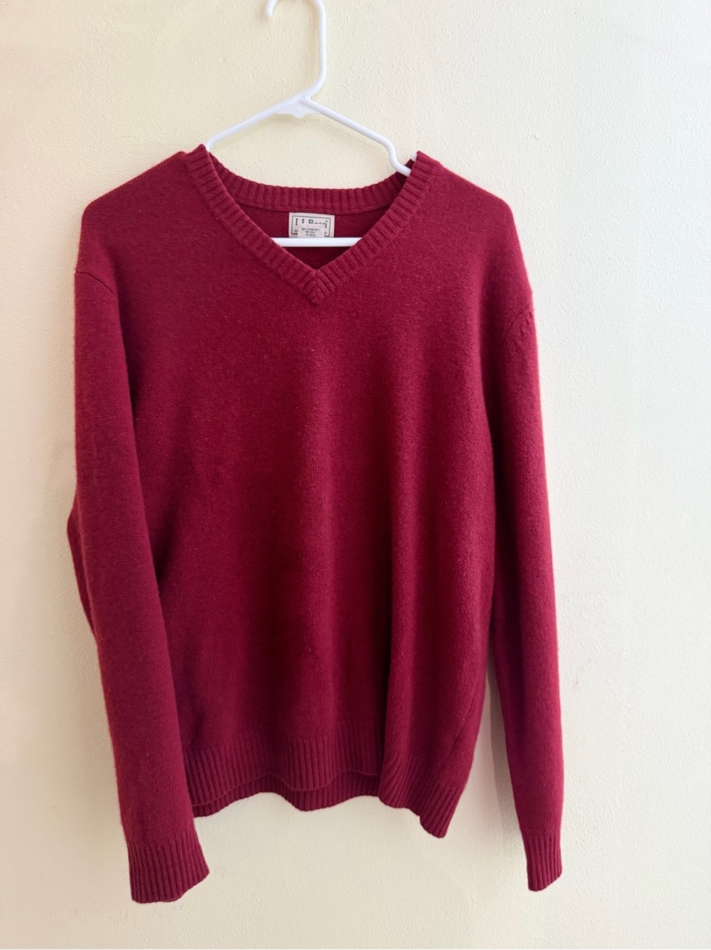 LL. Bean Men's Cashmere Sweater in Burgundy